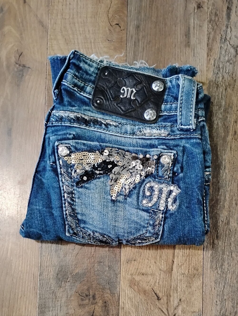 Miss Me Squined Boot Cut Possibility Jeans/Shorts Women's Size: 24